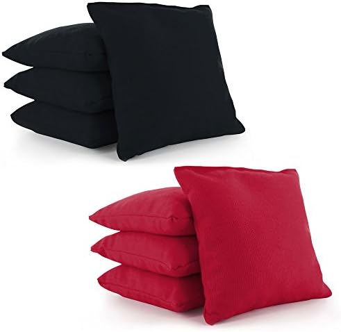 Tailor Spot Cornhole Bean Bags (Set of 8) Standard ACA/ACO Regulation Size Corn Filled 25+ Colors (Black, Red)