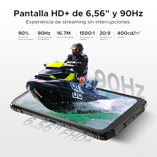 DOOGEERugged BLADE10-E Unbreakable Mobile Phone 4.5G, 24GB+128GB/2TB /6150mAh OTG / 16MP/ 6.56" HD+ 90Hz Android 15 Mobile Rugged Dual SIM/NFC/Face ID/Fingerprint/IP68/IP69K Smartphone