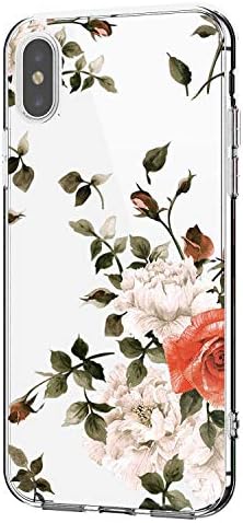 iPhone XS/XR Case, Clear Soft & Flexible TPU Ultra-Thin Shockproof Transparent Girls and Women Floral Cover for iPhone XS max