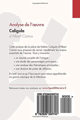 Caligula D Albert Camus Analyse De L Oeuvre Comprendre La Litterature Avec Lepetitlitteraire Fr Amazon Fr O Brien Raphaelle Coullet Pauline Lepetitlitteraire Livres