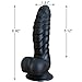 LZYAA Realistic Dildo Safe Soft Silicone Material Adult Sex Toys Penis 2 Balls Strong Suction Cup Hands-Free Play Discreet Package(Black)