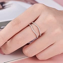 SHELOVES Curved Ring Guard Enhancer Cubic Zirconia