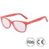 Blue Light Blocking Glasses for Kids and Teens Anti Eyestrain Eyewear, Pink Frame (TK4004C2)