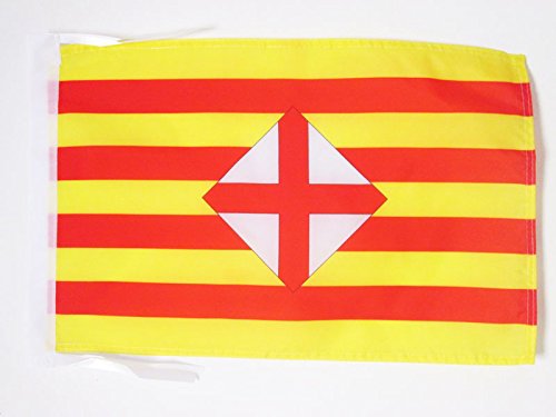 AZ FLAG - Pronvince of Barcelona Flag - 18'' x 12'' - 100% Polyester Catalonia - Barcelonan Small Banner with Two Cords - Fade Resistant - Vivid Colors - 18x12 in - 45x30 Cm — image 1