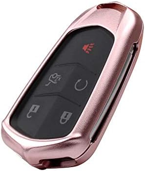 FSDFSFSFSSDF Car Key Fob Cover for Cadillac Keychain Aircraft Aluminum Case Protective,Pink