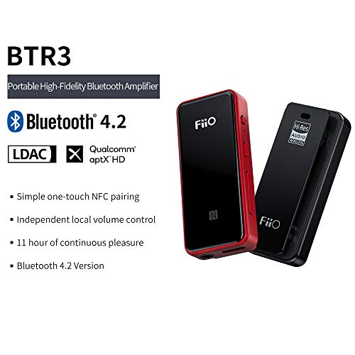 FiiO BTR3 HiFi Bluetooth Receiver&USB DAC | aptX/aptX HD/aptX LL/LDAC/AAC/HWA Support, for Home TV,Speaker,Car Stereo, NFC Pairing, Type C Port and 3.5mm Out, AK4376A 192K/24B DAC chip