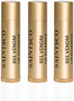 Saintsco Luxury Natural Bee Venom Lip Balm and Plumper - Pack of 3 - Scientifically Formulated to Smooth Fine Lines and Give You Sexier, More Kissable Lips! โฆ
