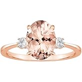18K Rose Gold Plated Champagne Egg-Shaped Morganstone Champagne Ring Morganite Rhinestone Inlaid Finger Ring Women Fashion Wedding Jewelry 6