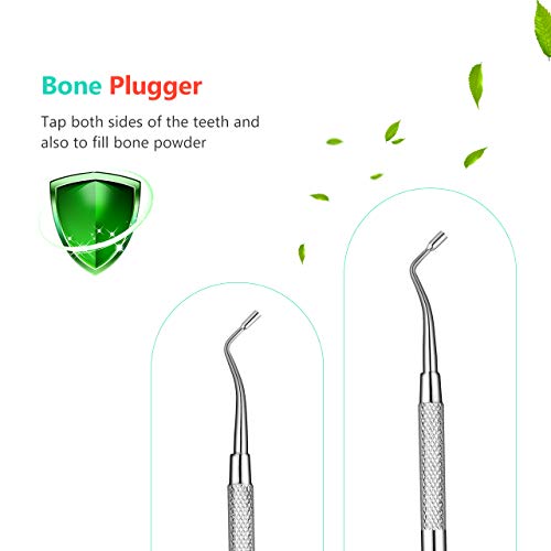 Dental Tools, ElleSye 10 PACK Stainless Steel Dental Pick Dental Hygiene Kit Set Tongue Scraper, Tooth Scraper Plaque Tartar Dental Scaler Tweezers Mouth Mirror for Personal & Pet Oral Care Use - Thumbnail 2