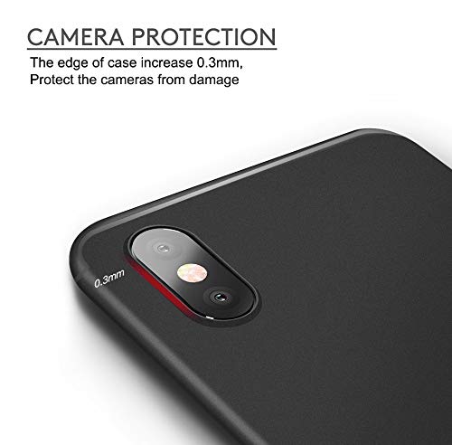 Slim iPhone Xs Max Case, Black iPhone Xs Max Case 0.35MM, iPhone Protective Case and Screen Potector, Thin iPhone Xs Max Shock-Proof Case [Support Wireless Charging] PP Matte iPhone Case, 6.5\
