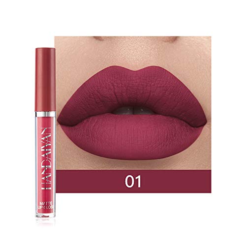 LANGMAN Lip Gloss Set, 6PCS Nude Liquid Lipstick Moisturizer Smooth, Waterproof with Clear Lip Gloss for Women (A)
