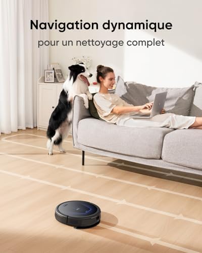 G50 Hybrid Aspirateur Robot, Aspiration 4 000 Pa, Dynamic Navigation, Pro-Detangle Comb, Roller Brush, Patin de Nettoyage pour Laver la Surface des sols, pour Poils d'animaux, sols durs, Tapis