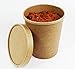 32oz. Disposable Paper Food Storage & Freezer Containers with Vented Lids, Pack of 25 Biodegradable, Compostable Quart Size Pails Great for Soups, Ice Cream, ‘to Go’ Lunches. Kraft Brown