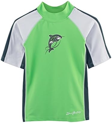 SunBusters Boys S/S Rash Guard(UPF 50+), Mantis, 12/18 Mos