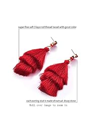 Pendientes de borla con borla y borla de varios niveles, para mujer