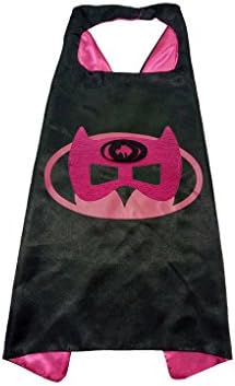 Yostra Kids Satin Cape and Felt Mask Set Super Hero Costume For Dress Up (Batgirl)