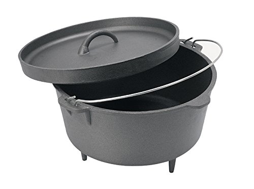 cuisiland Seasoned 16 Quart Cast Iron Dutch Oven lip lid 3 legs