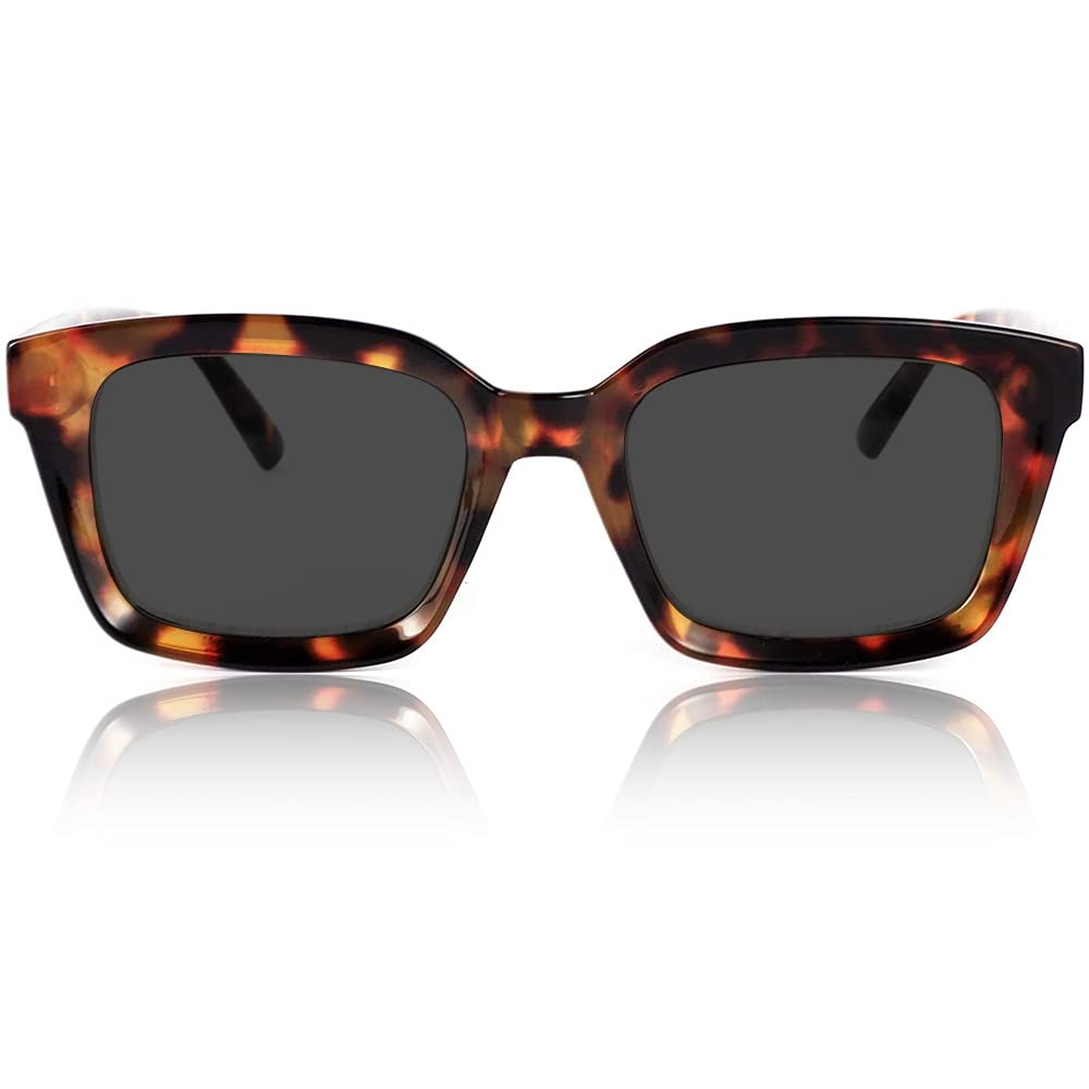 JiSoo Reading Sunglasses 1.0 Women Ladies Oversized Tortoiseshell Reading Sun Glasses Sun Readers for Outdoor, NOT Bifocal，Tortoise — image 1