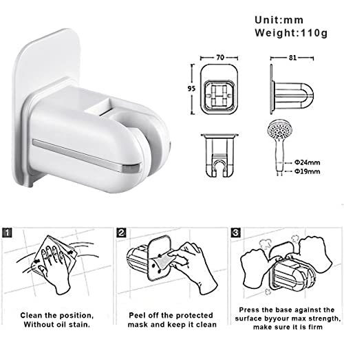 Adjustable Handheld Shower Head Holder Bracket, Plastic Bathroom