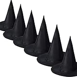 Clearance! 6 Pack Women Girls Halloween Witch Hat Cap Costume Accessory Home Decorations (A)