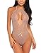 Avidlove Lingerie for Women Teddy One Piece Lace Babydoll Bodysuit Coffee Small