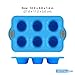 Crystal Bake SteelRim Silicone Muffin & Cupcake Baking Pan - 6 Cup - Blue