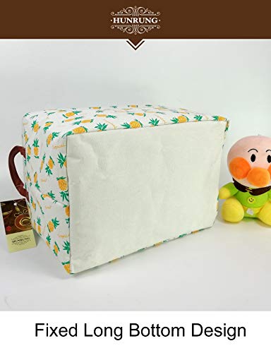 HUNRUNG Rectangle Storage Basket Cute Canvas Organizer Bin for Pet/Kids Toys, Books, Clothes Perfect for Kid Rooms/Playroom/Shelves (Pineapple)