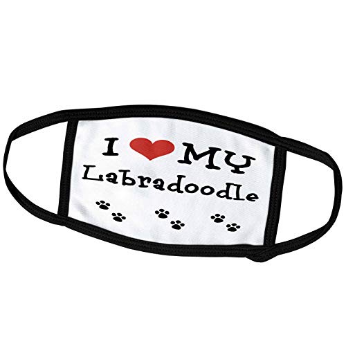 3dRose Face Mask Medium, I Love My-Labradoodle