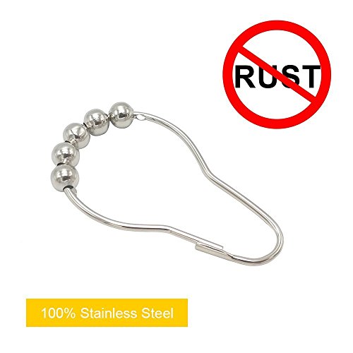 Aphaca 12 Pack Shower Curtain Hooks, Polished Chrome, Stainless Steel Hooks for Loose Leaf Binder Ring Metal Book Rings Key Chain Rings (2 Inch) - Thumbnail 2