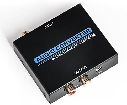 GLANICS Digital to Analog Audio Converter Digital Optical Coaxial to RCA L/R Analog Audio Converter Adapter with 3.5mm stereo Output Port