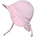 JAN & JUL Toddler Girls Breathable Sun Hat 50 UPF, Adjustable, Stay-on Tie, Foldable (M: 6-24m, Floppy Hat: Pink)