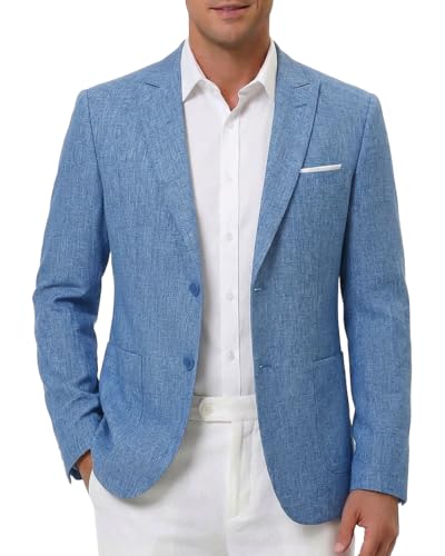 WYWK Men's Slim Fit Casual Lightweight Blazer Jacket for Men Royal Blue at Amazon