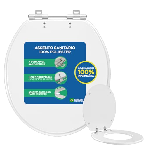 Assento Vaso Sanitário Universal Oval Icasa Sabará Deca 6lpf Izy Confort Plus Celite Logasa 6lpf Redondo em Resina Poliéster da Sicmol