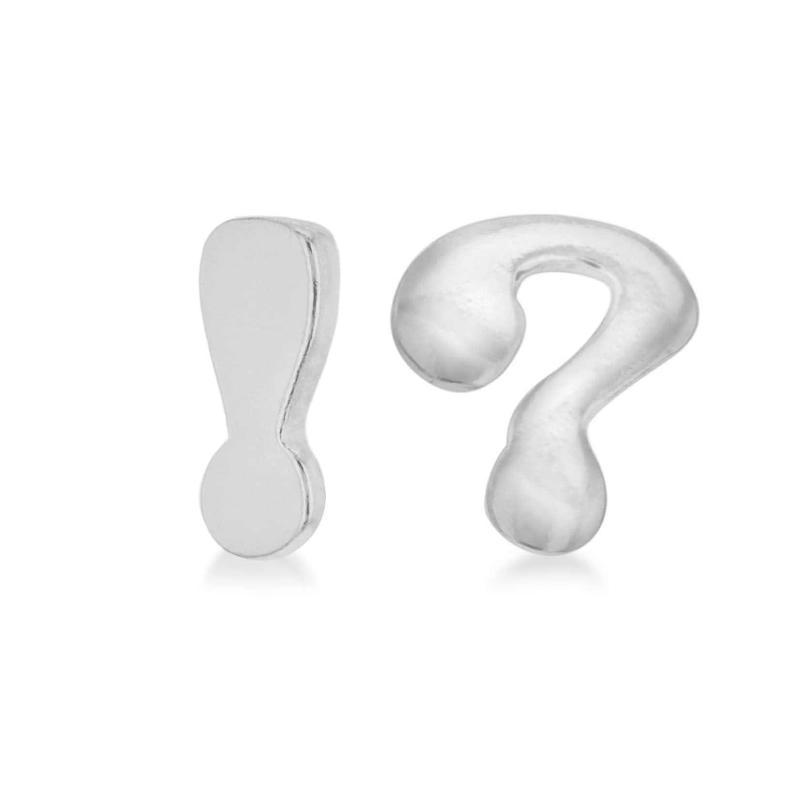 Tuscany Silver Women's Sterling Silver Question Mark and Exclamation Mark Stud Earrings