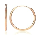 14K Rose Gold Endless Hoop 16 mm Earrings