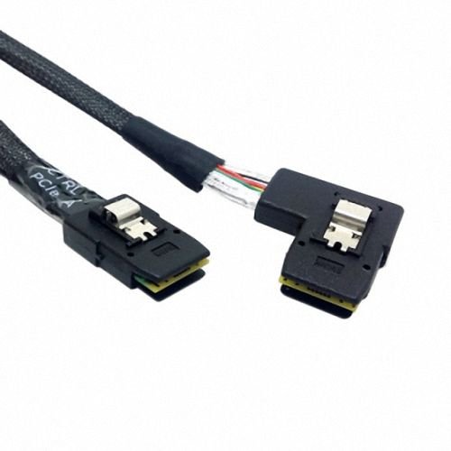 JSER Ultra Slim Flat Left Angled 90 Degree Mini SAS 36pin SFF-8087 to 8087 Data Raid Cable 80cm JSER