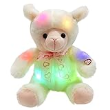 WEWILL Stuffed Cuddly Baby Lamb Glow with LED 30 Minutes Timer,, white, 9 Inch