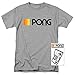 Atari Pong Video Game T Shirt & Stickers (Large) Athletic Heather