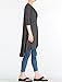 Mordenmiss Women's Half Sleeve High Low Loose Tunic Tops Casual Tee Shirts Dark Grey-S