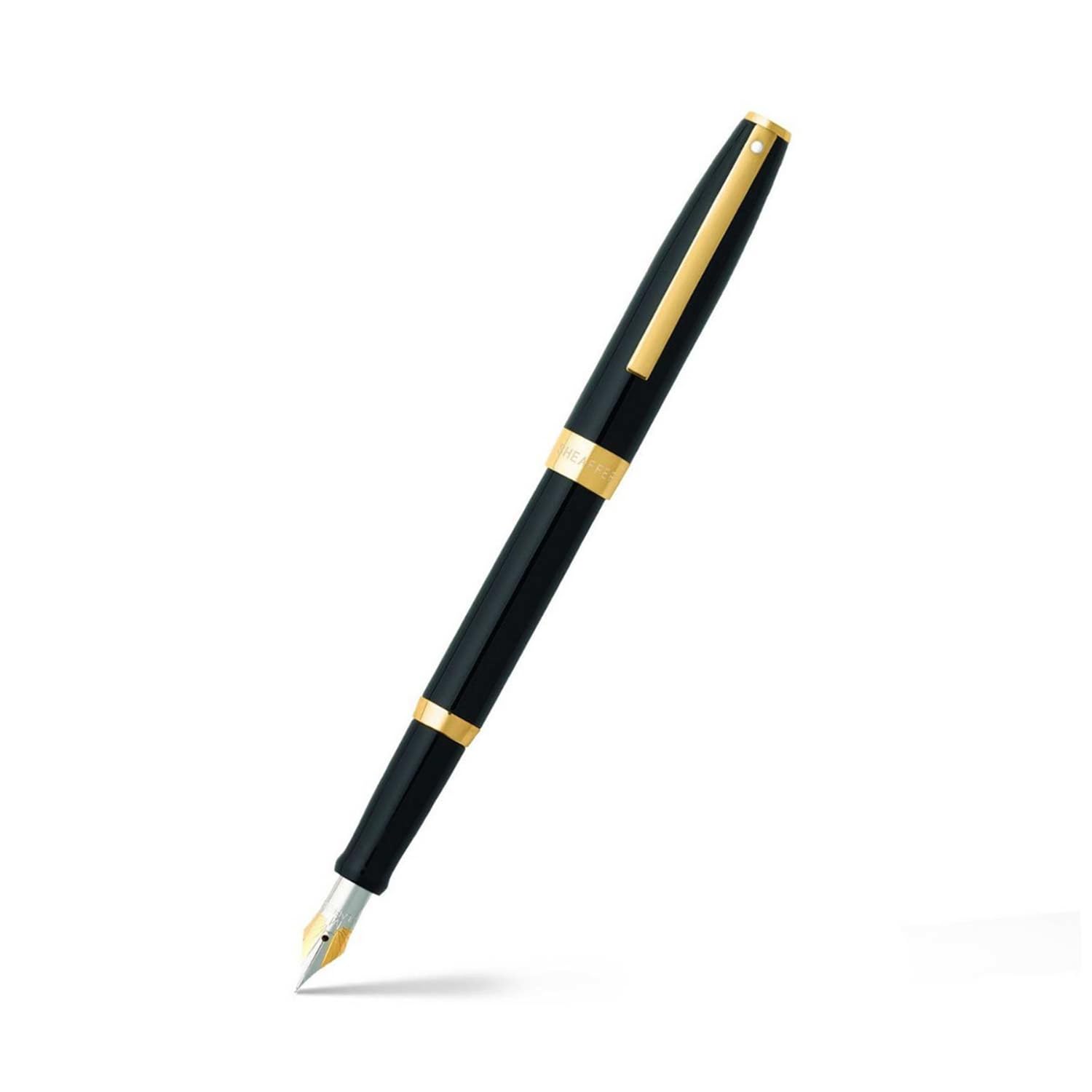 Sheaffer Sagaris Medium Nib Gold Trim Fountain Pen - Gloss Black — image 1