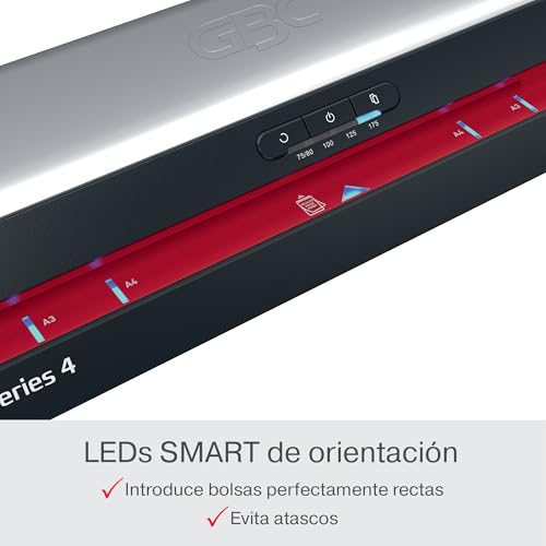 GBC 4410071EU – Laminator 250HS Home Office A3, Fast Heating in 1 Minute, 75-125 Microns, Anti-jamming, Automatic Shut-Off, Includes 5 A4 Laminating Sleeves, Black/Red