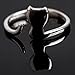 Sterling Silver Kitty Cat Ring Adjustable - Pet Animal Fashion Jewelry - Perfect Gifts for girls