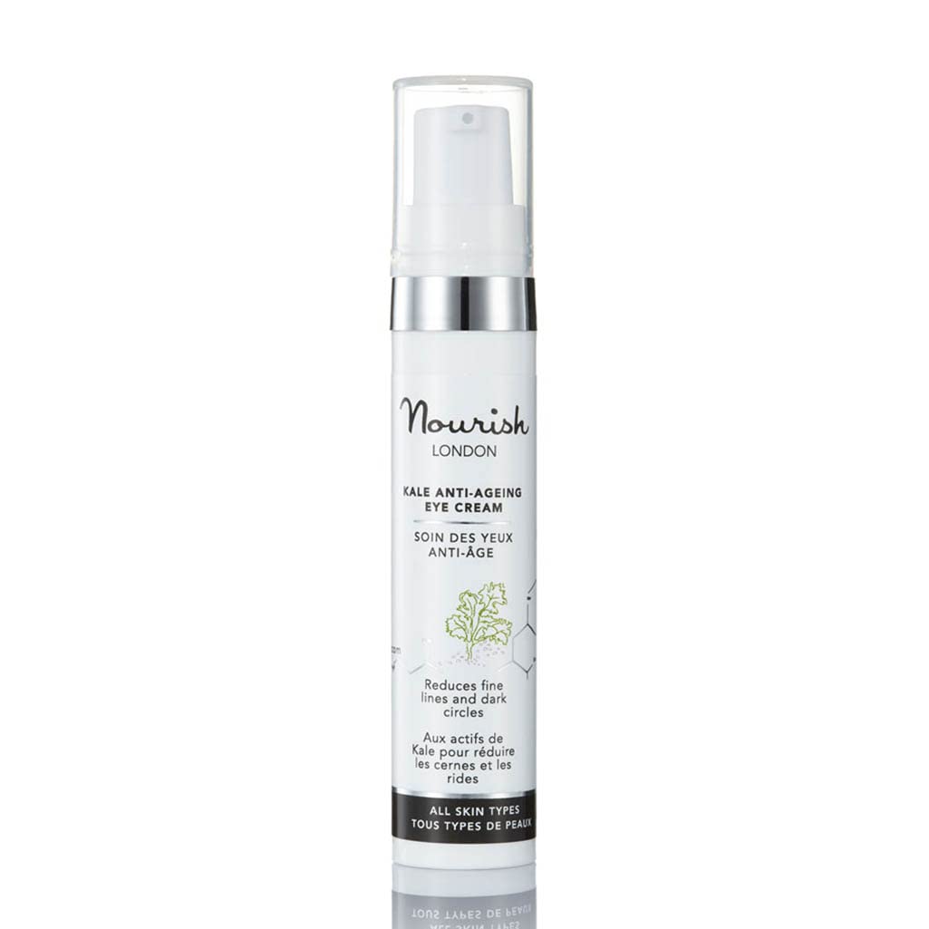 Nourish London Kale Anti-Ageing Eye Cream 10ml | Reduces Dark Circles & Puffiness | Maqui Berry & Pomegranate Enzymes | 100% Vegan | Fragrance-Free | Cruelty-Free | Multi Award Winning