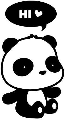 WHITE COLOR HI HEART PANDA THOUGHT BUBBLE CUTE CARTOON DECAL ART DECORATION LAPTOP BIKE HOME DECOR HELMET CAR ADHESIVE VINYL WINDOW NOTEBOOK WALL by Leesons Inc