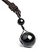 Iumer Natural Stone Pendant Necklace For Women And Men Obsidian Black Eye Rainbow Beads Lucky Ball Transfer Love Necklaces & Pendants