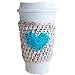 Reusable Cup Sleeve Oatmeal with Turquoise Heart