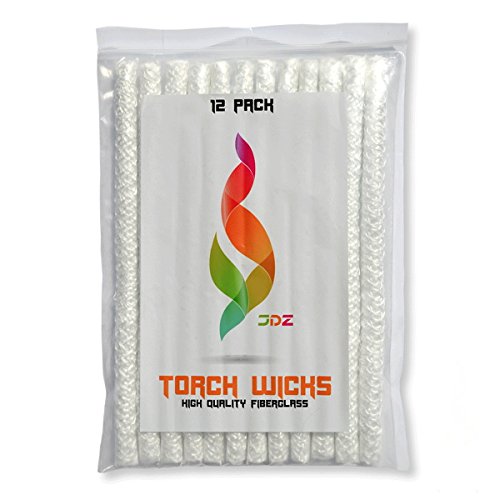 JDZ Brand Tiki Torch Replacement Wick 12 Pack 1/2 Inch by 10 Inch