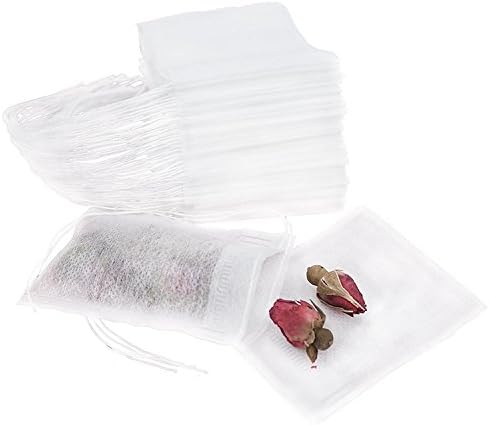 BESEGO Tea Filter Bags(3.9in × 2.8in), 1-tea pot capacity,Safe & Natural Material, Better Leading 100 Count, Disposable Tea Infuser for Herb& Tea Loose Leaf