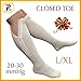 Presadee Original White Closed Toe 20-30 mmHg Compression Grade Calf Leg Swelling Relief Veins Circulation Knee High Sock With Built-In Zipper (L/XL)