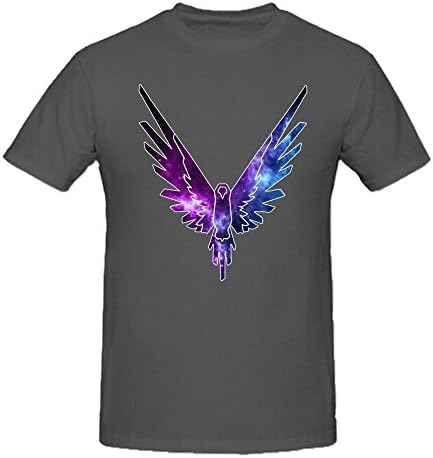 Maverick Logo T Shirt,Logan Paul Logang YouTube Mens Crew Neck T-Shirts Parrot Logo Shirt (XXL, Grey)